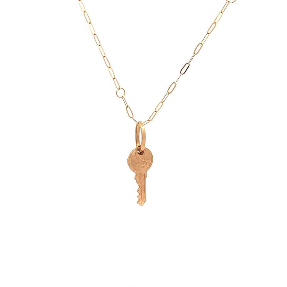 18K Yellow Gold Necklace Chain 18 inches Heart Pendant 1.53 grams - Picture 13 of 13